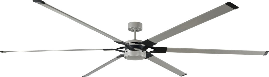 Loft 96 LED Ceiling Fan in and Midnight Black Accents with Blades and Light Kit Painted Brushed Steel