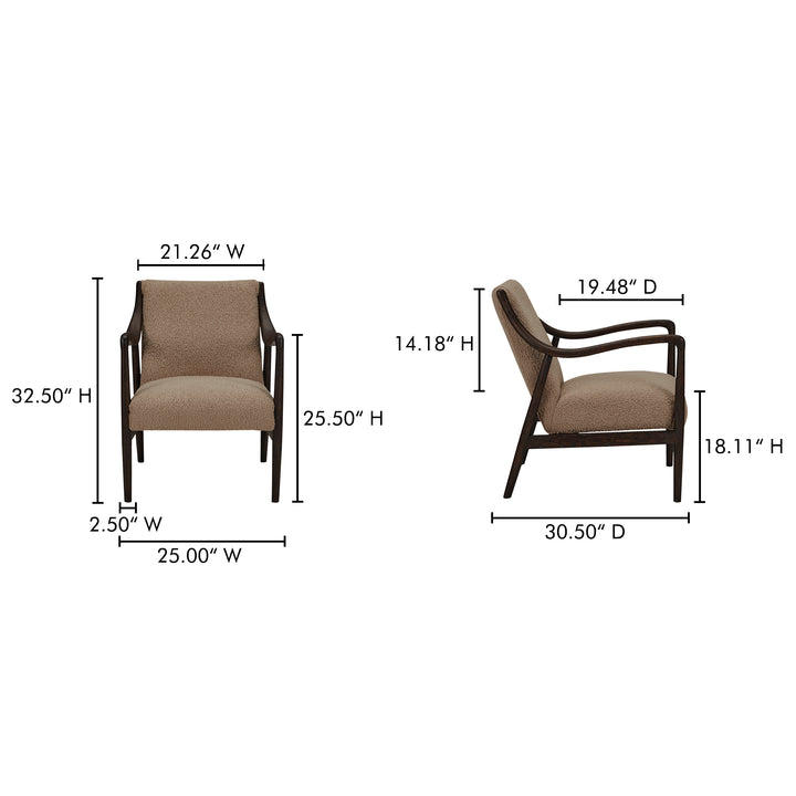 Timeless Oak Slumber Chair with Plush Faux Shearling