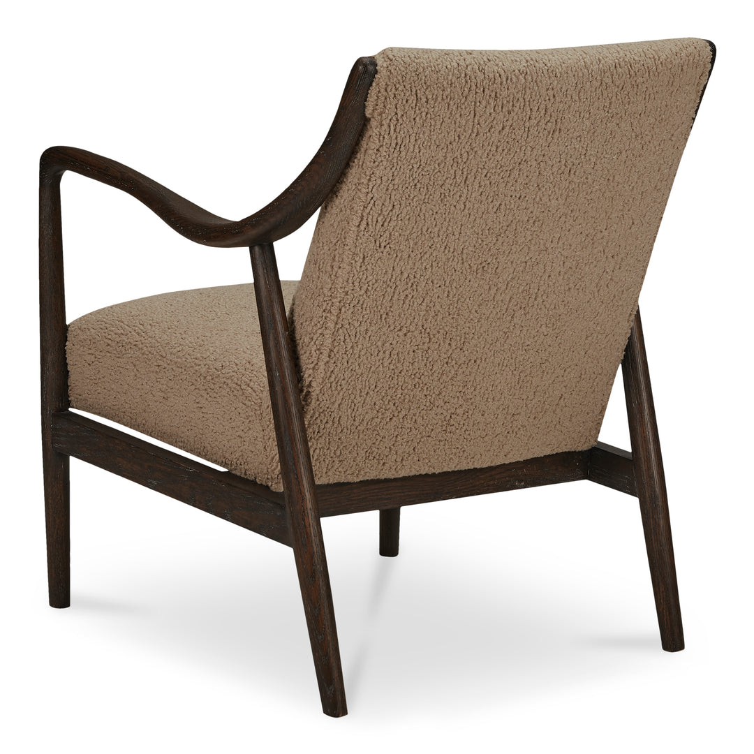 Timeless Oak Slumber Chair with Plush Faux Shearling