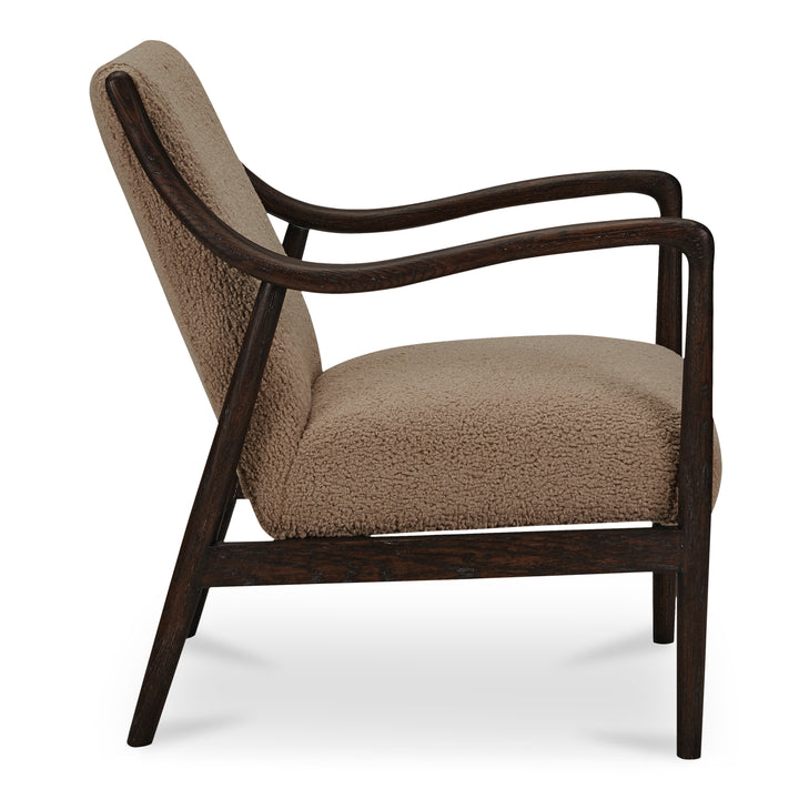Timeless Oak Slumber Chair with Plush Faux Shearling