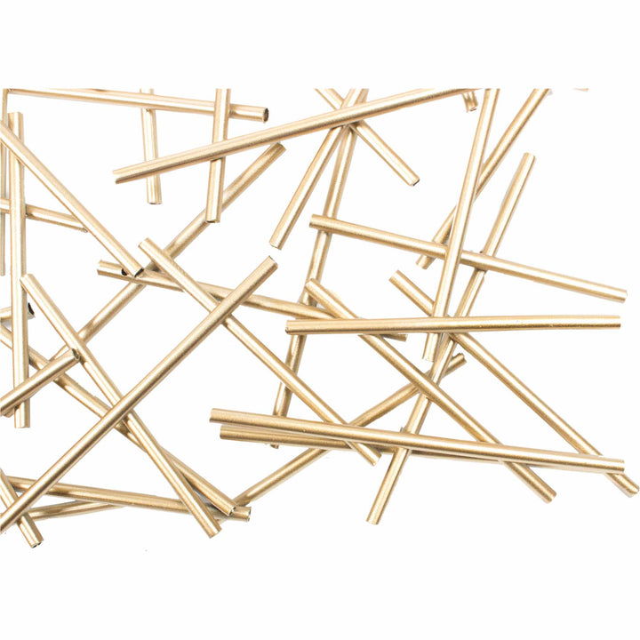 Metallic Wall Sculpture: Golden Pick Up Sticks Art