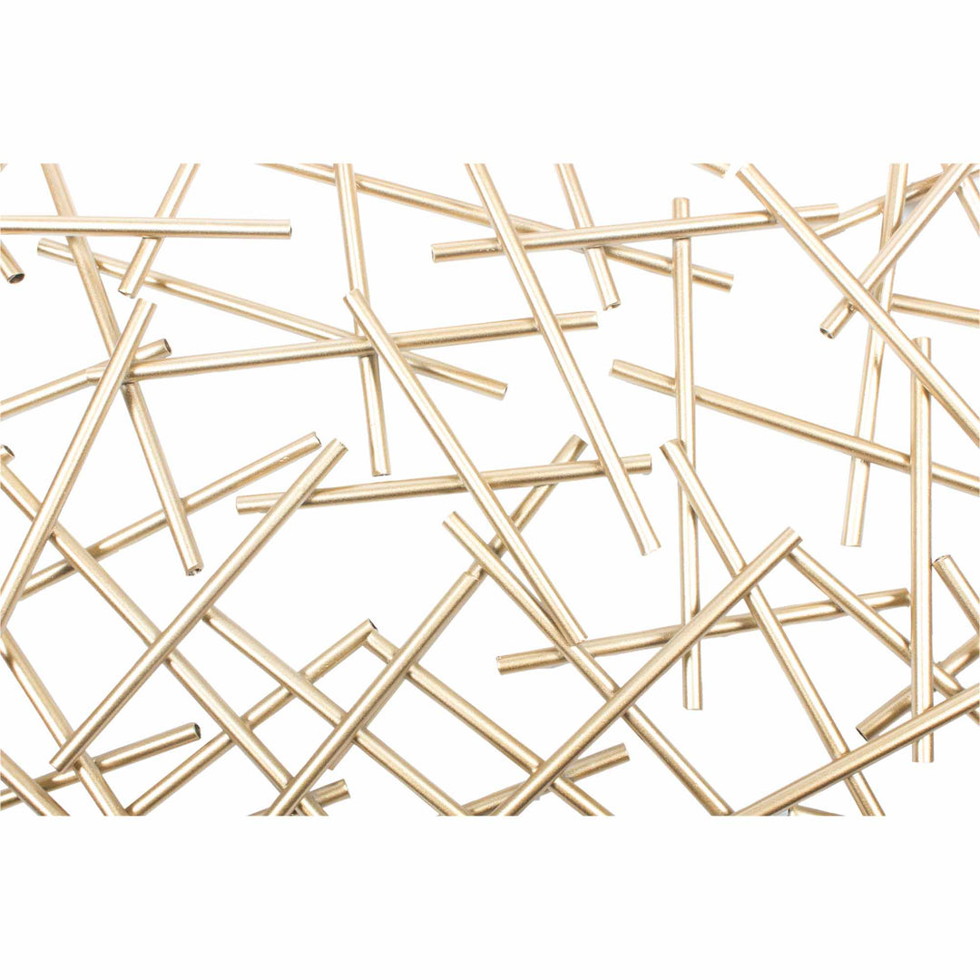 Metallic Wall Sculpture: Golden Pick Up Sticks Art