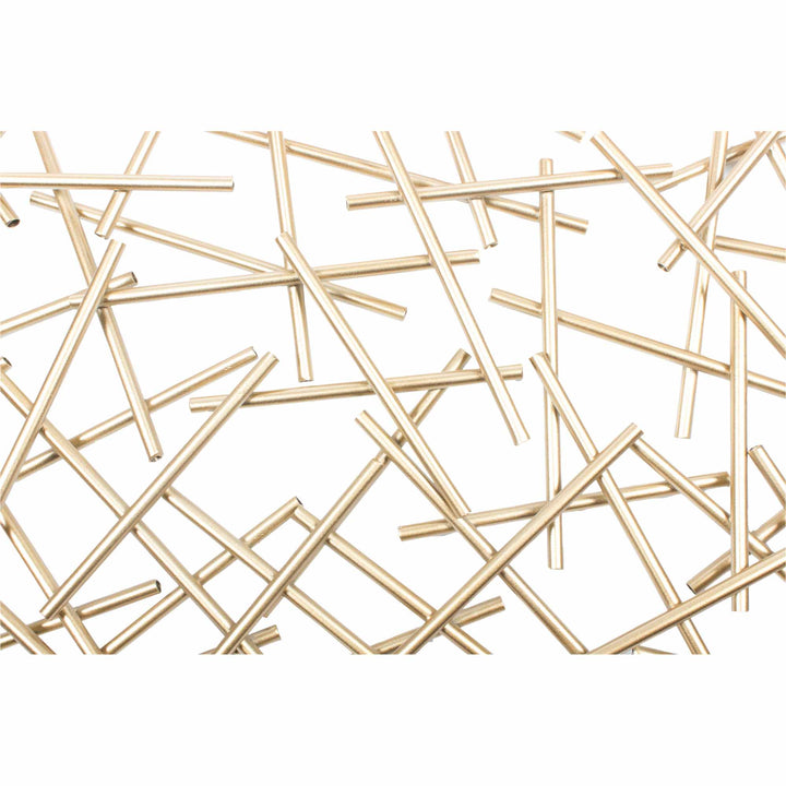 Metallic Wall Sculpture: Golden Pick Up Sticks Art