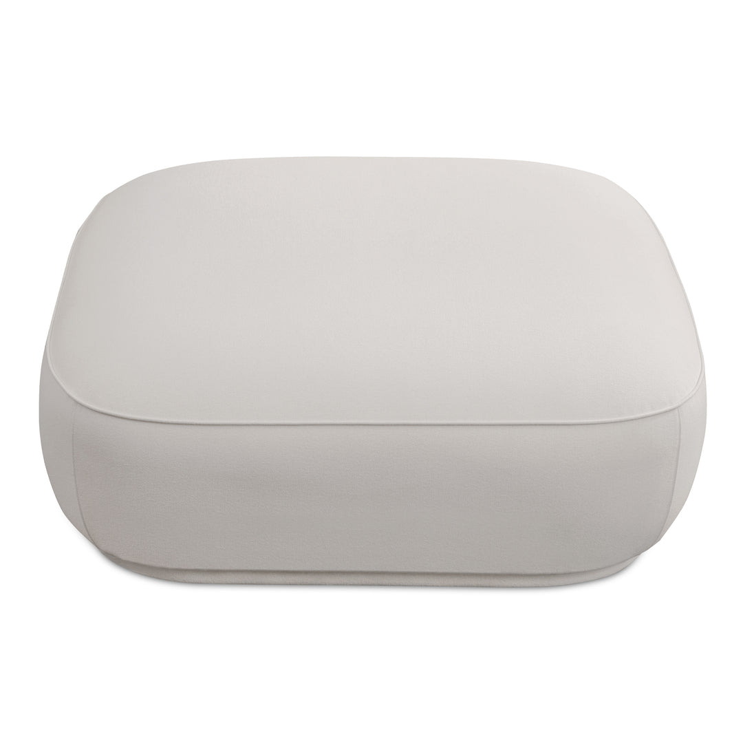 Curvy Comfort Floater: Modern Ottoman with Stain Resistant Upgrade