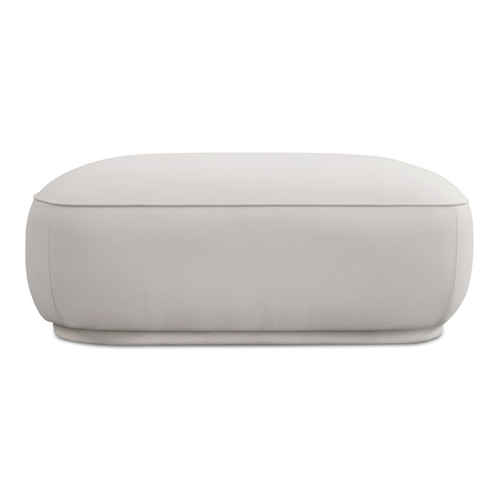Curvy Comfort Floater: Modern Ottoman with Stain Resistant Upgrade