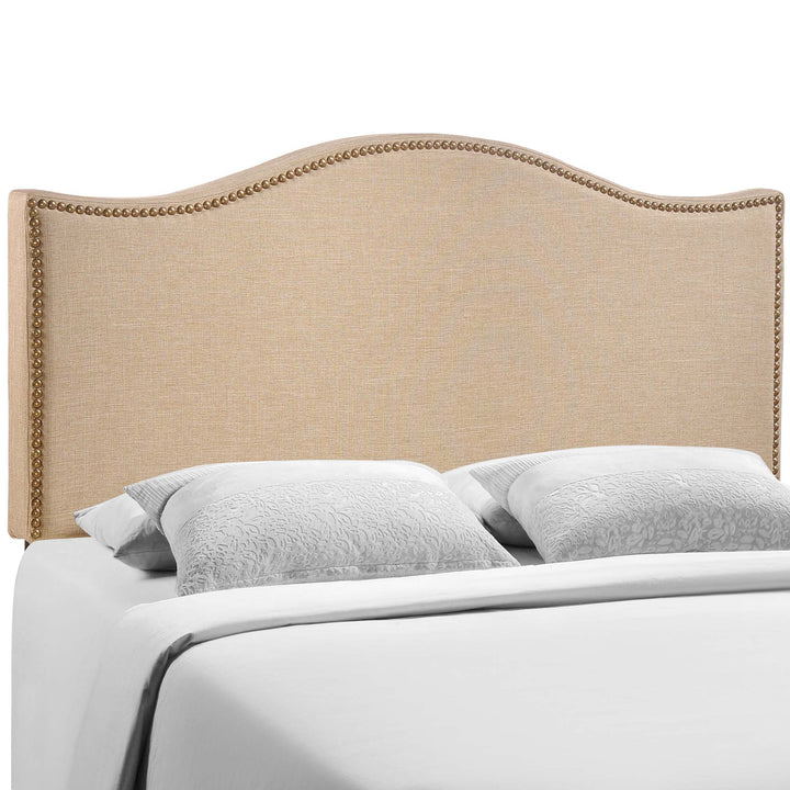 Chic Nailhead Upholstered Queen Headboard