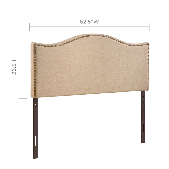 Chic Nailhead Upholstered Queen Headboard