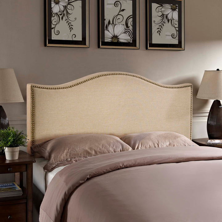 Chic Nailhead Upholstered Queen Headboard