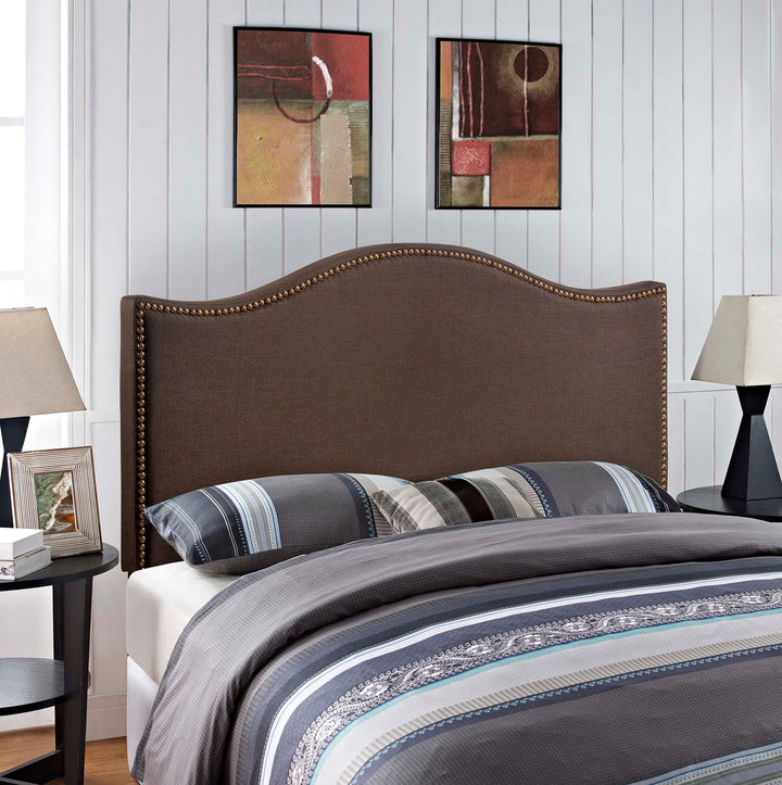 Chic Nailhead Upholstered Queen Headboard