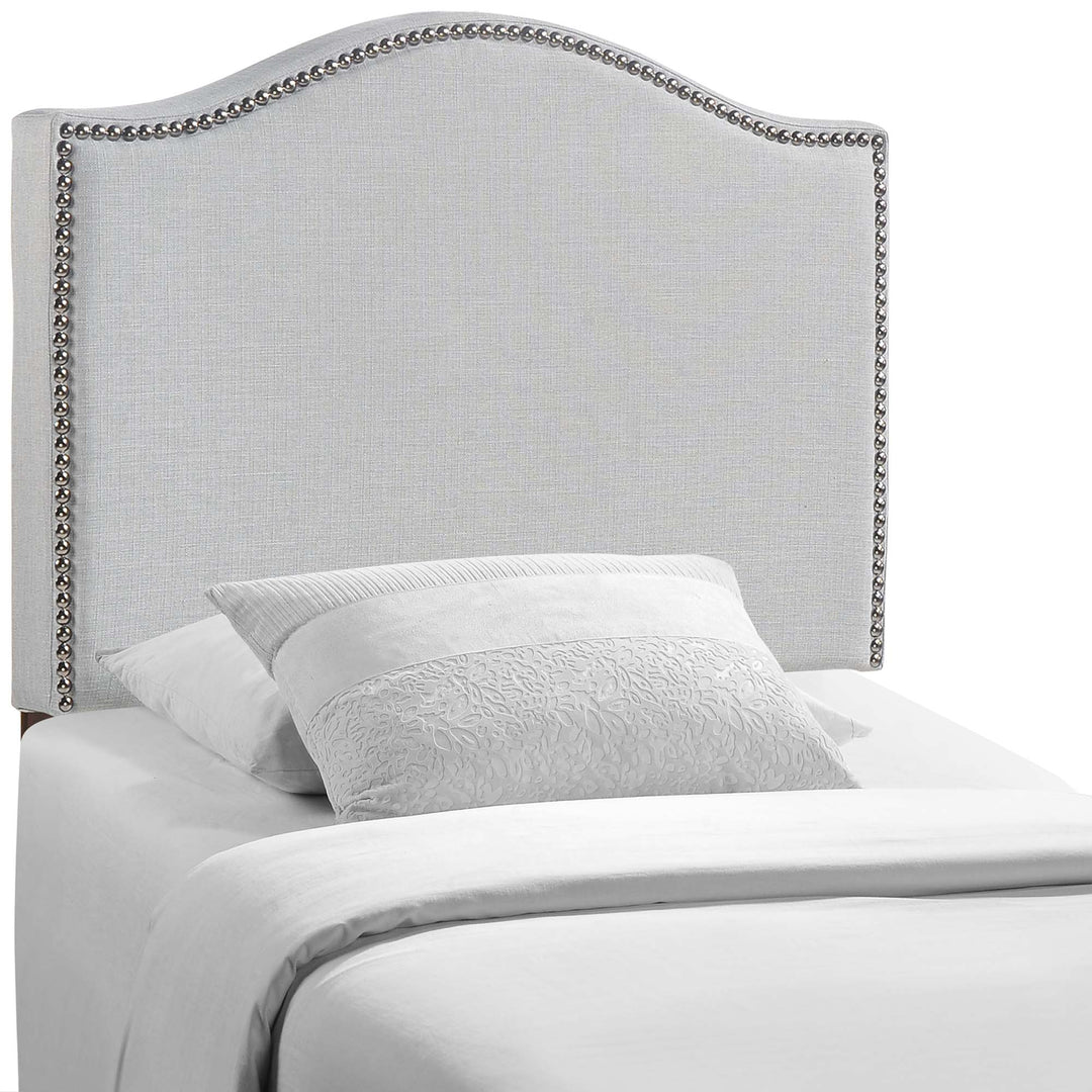 Curved Nailhead Upholstered Twin Headboard