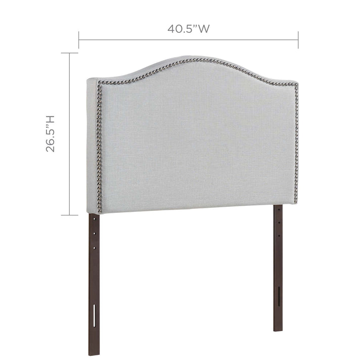 Curved Nailhead Upholstered Twin Headboard