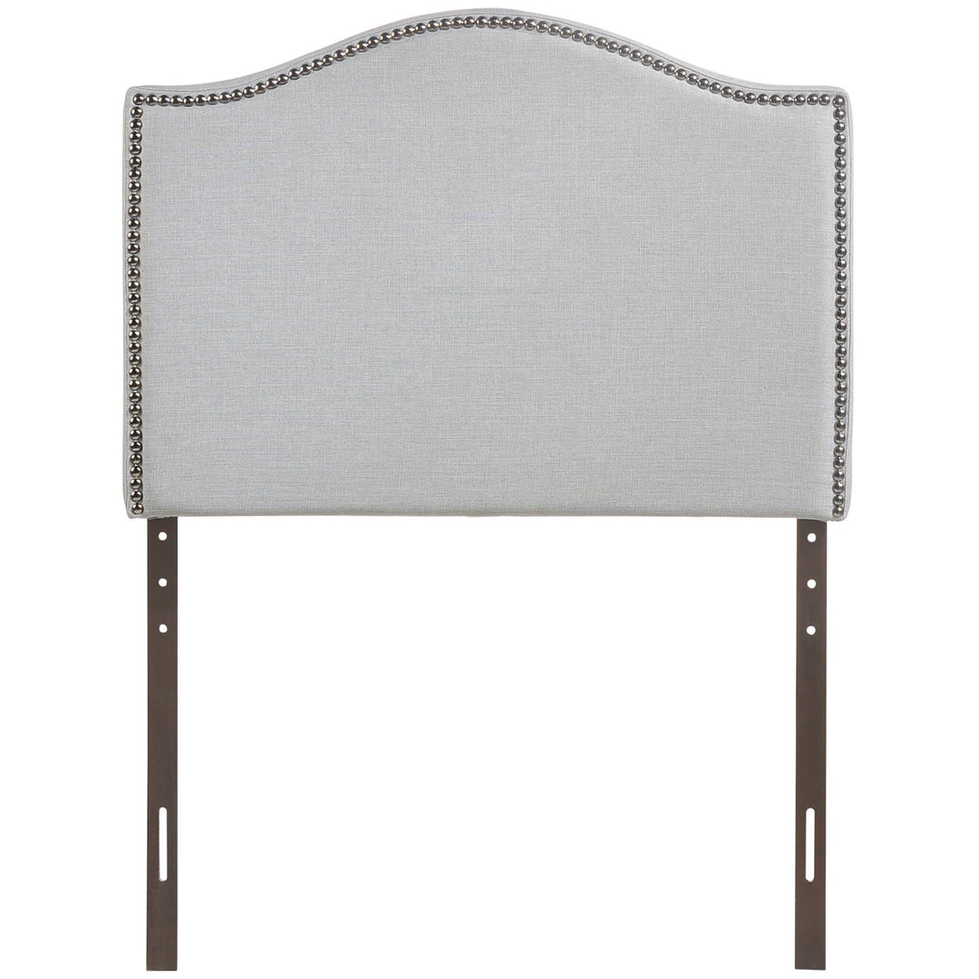 Curved Nailhead Upholstered Twin Headboard