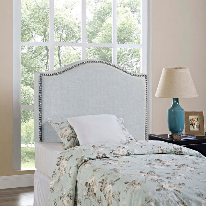 Curved Nailhead Upholstered Twin Headboard