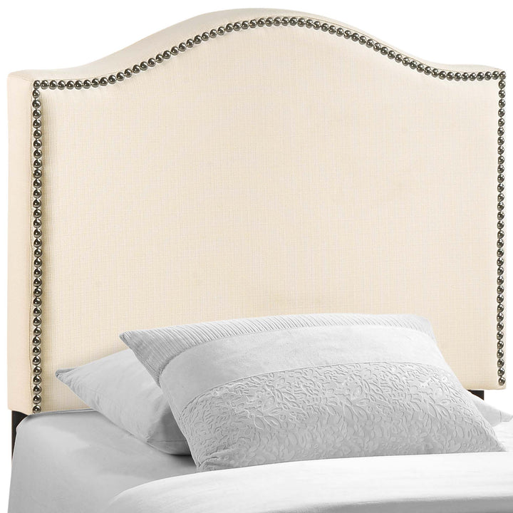 Curved Nailhead Upholstered Twin Headboard