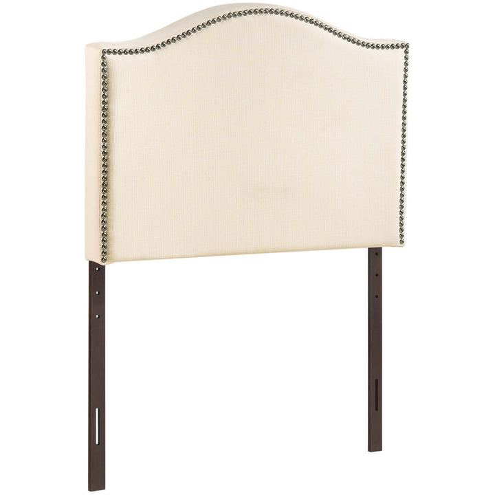 Curved Nailhead Upholstered Twin Headboard