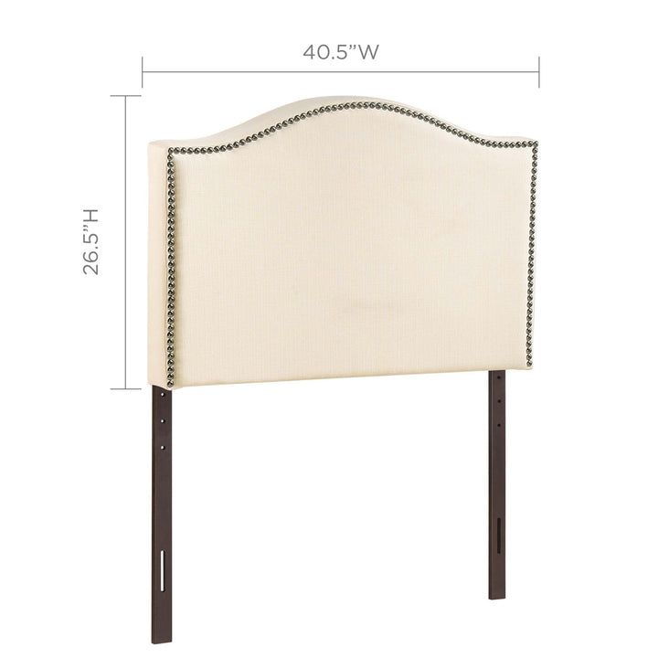 Curved Nailhead Upholstered Twin Headboard