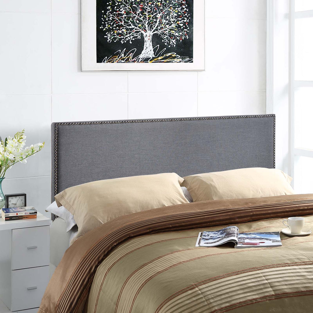 Regalia Nailhead Upholstered Queen Headboard