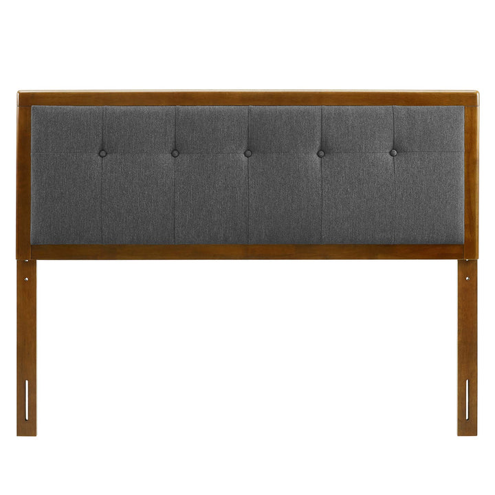 Denmark Tufted Fabric and Wood King Headboard