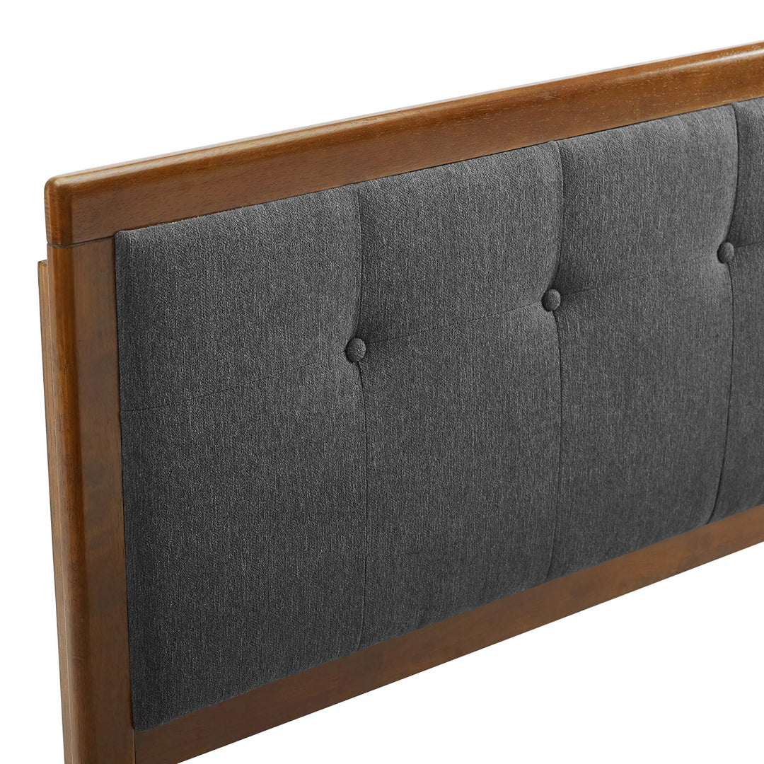 Denmark Tufted Fabric and Wood King Headboard