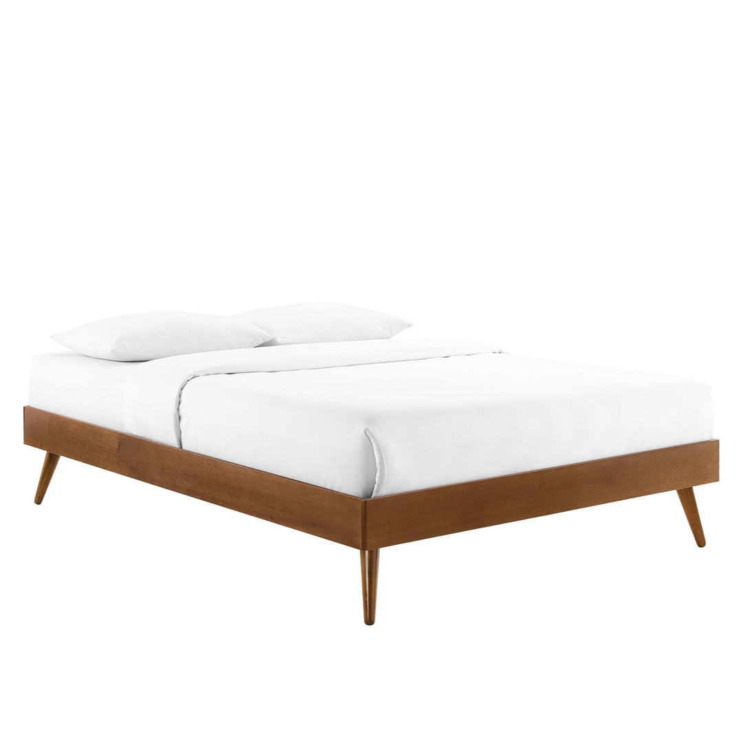 Brooklyn Walnut Twin Platform Bed With Splayed Legs