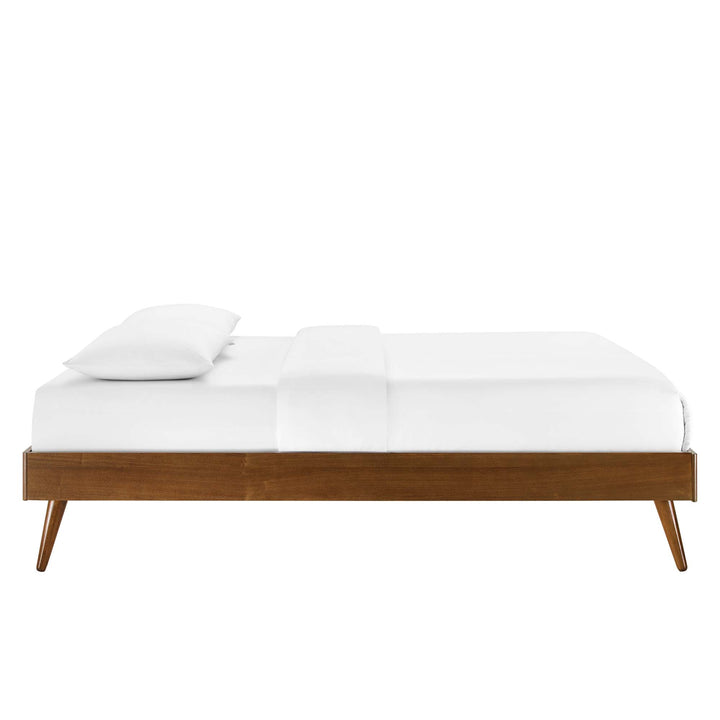 Brooklyn Walnut Twin Platform Bed With Splayed Legs