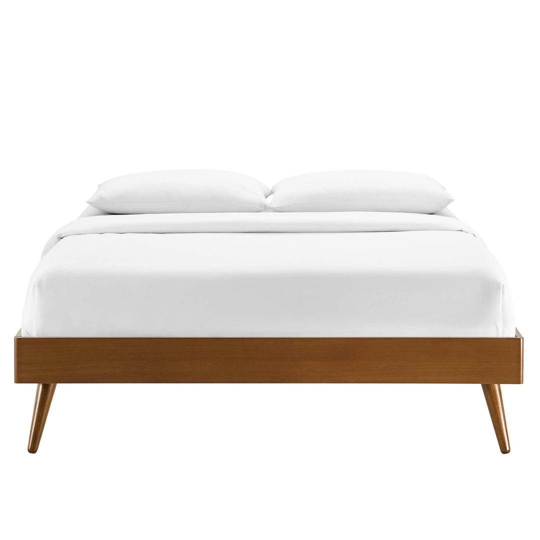 Brooklyn Walnut Twin Platform Bed With Splayed Legs