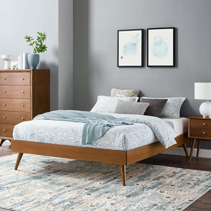 Mariah Walnut Twin Platform Bed Frame