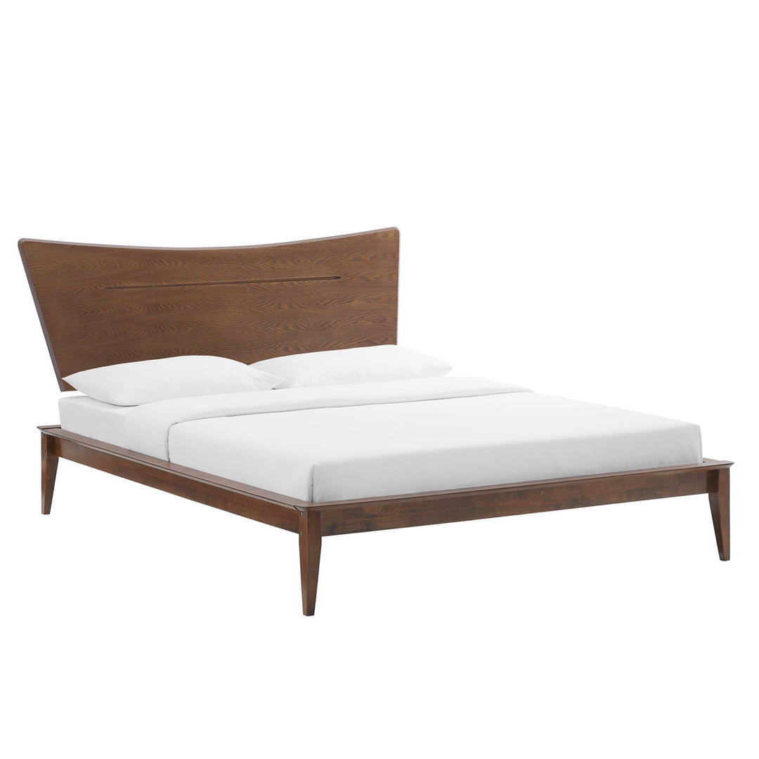 Aurora Walnut Queen Platform Bed