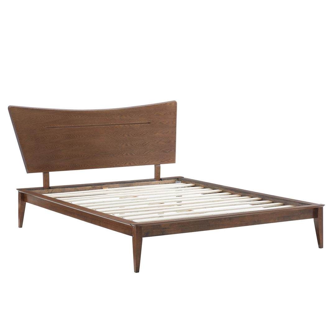 Aurora Walnut Queen Platform Bed