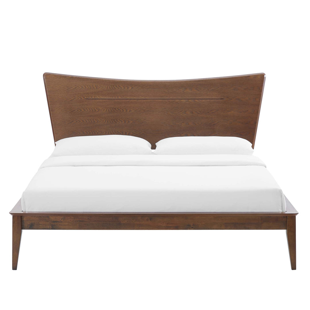 Aurora Walnut Queen Platform Bed