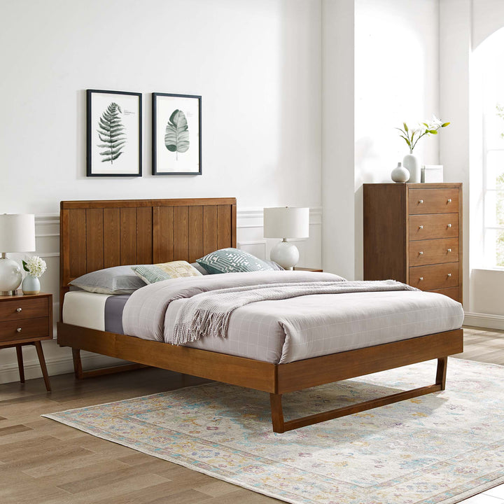 Alana Ash Queen Platform Bed With Angular Frame