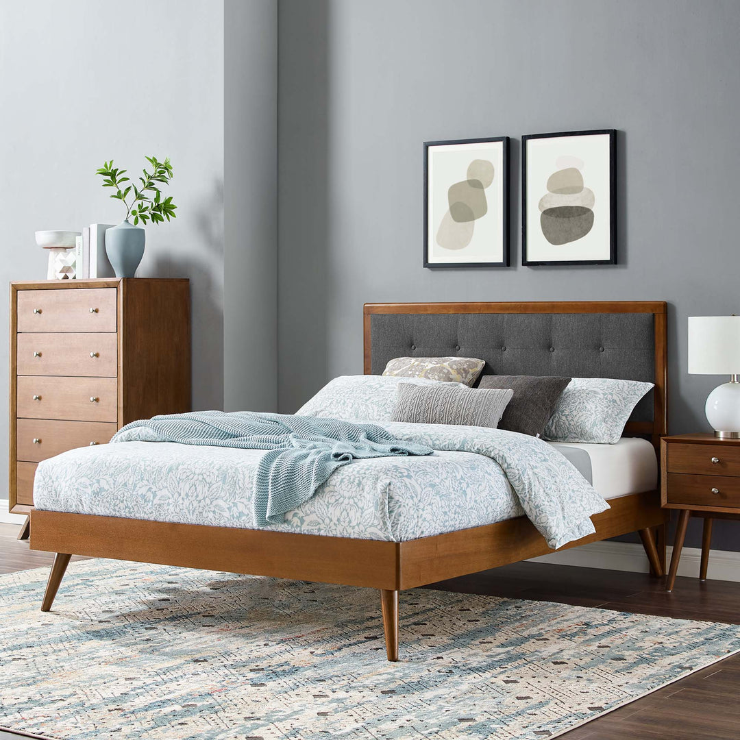 Willow Waves Queen Platform Bed With Splayed Legs