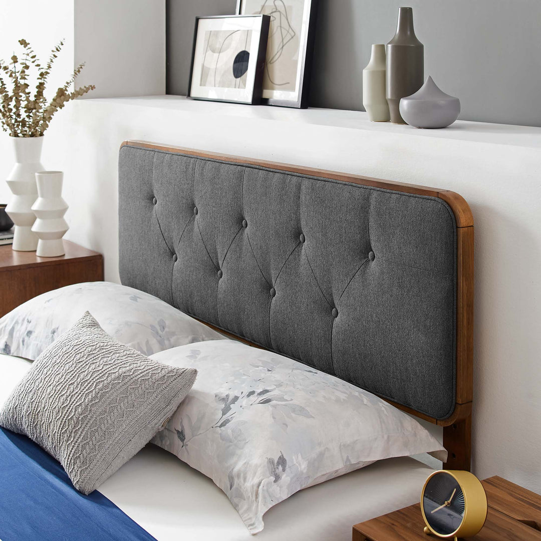 Brooklyn Walnut Queen Platform Bed With Angular Frame