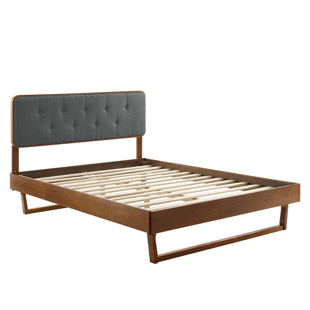 Brooklyn Walnut Queen Platform Bed With Angular Frame