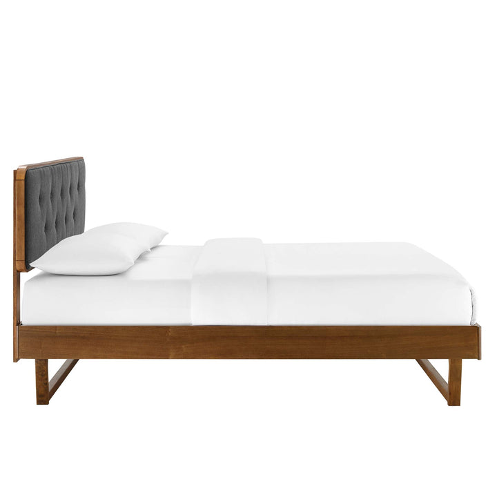 Brooklyn Walnut Queen Platform Bed With Angular Frame