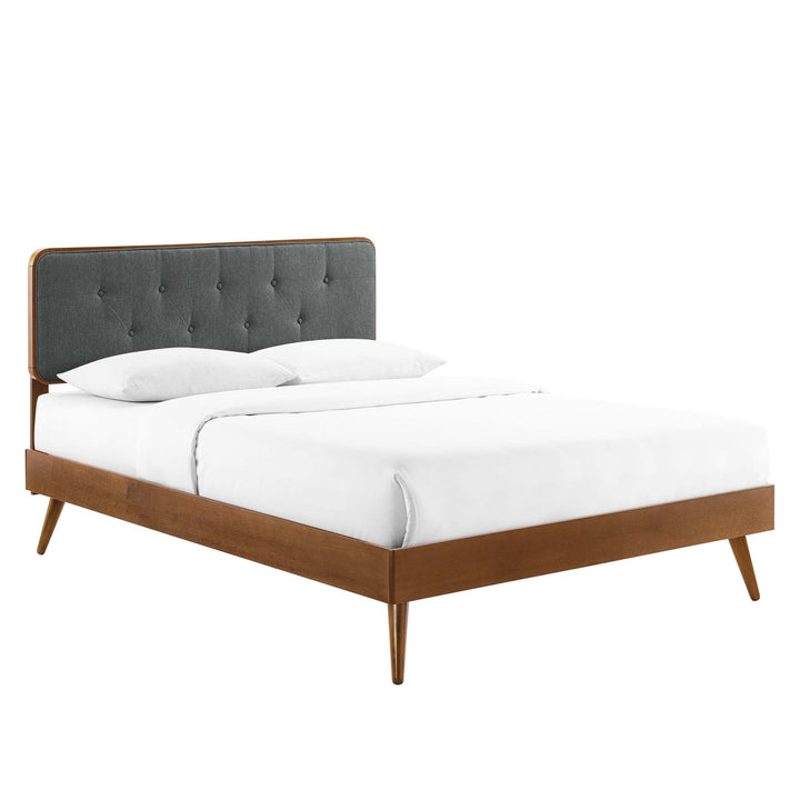 Bailey Walnut Queen Platform Bed With Splayed Legs