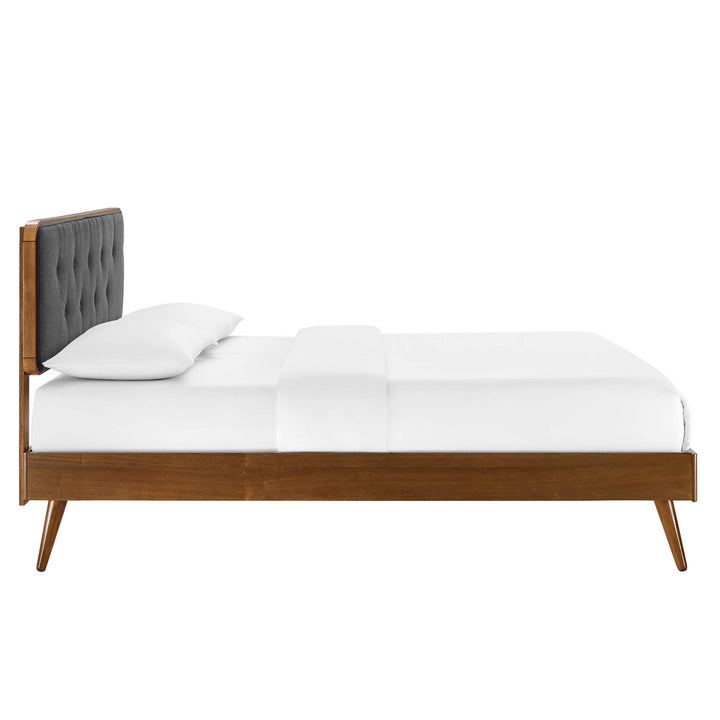 Bailey Walnut Queen Platform Bed With Splayed Legs