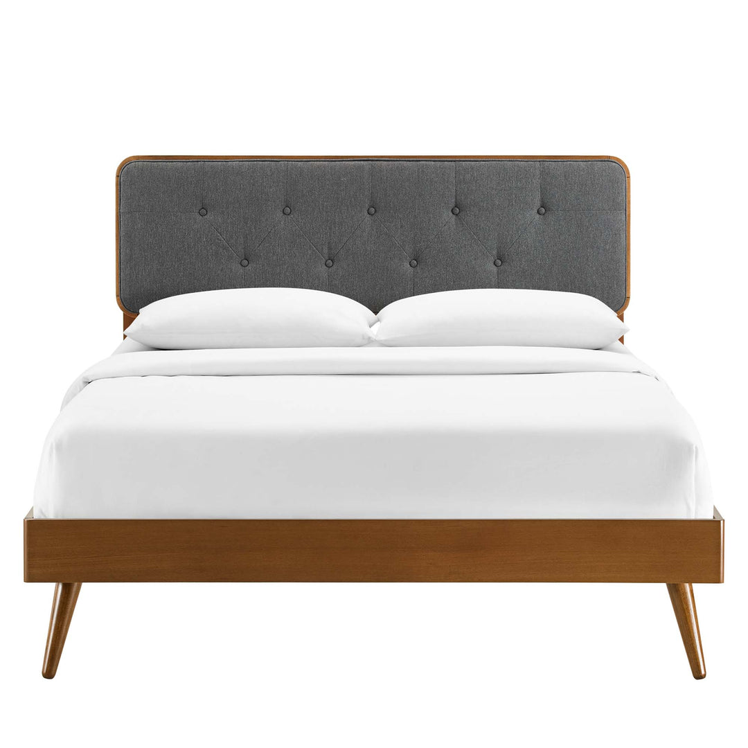 Bailey Walnut Queen Platform Bed With Splayed Legs