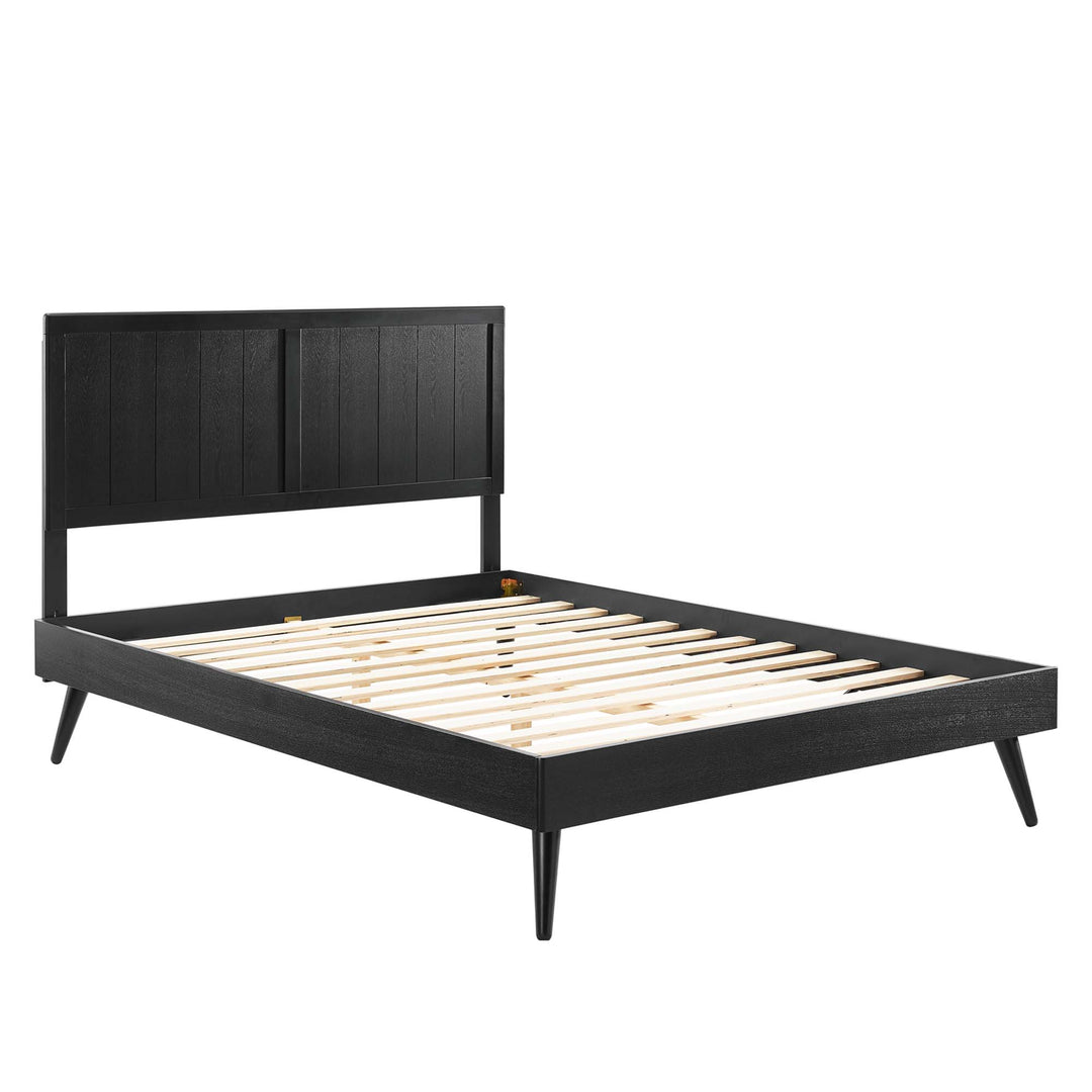 Alden Walnut Full Platform Bed With Splayed Legs