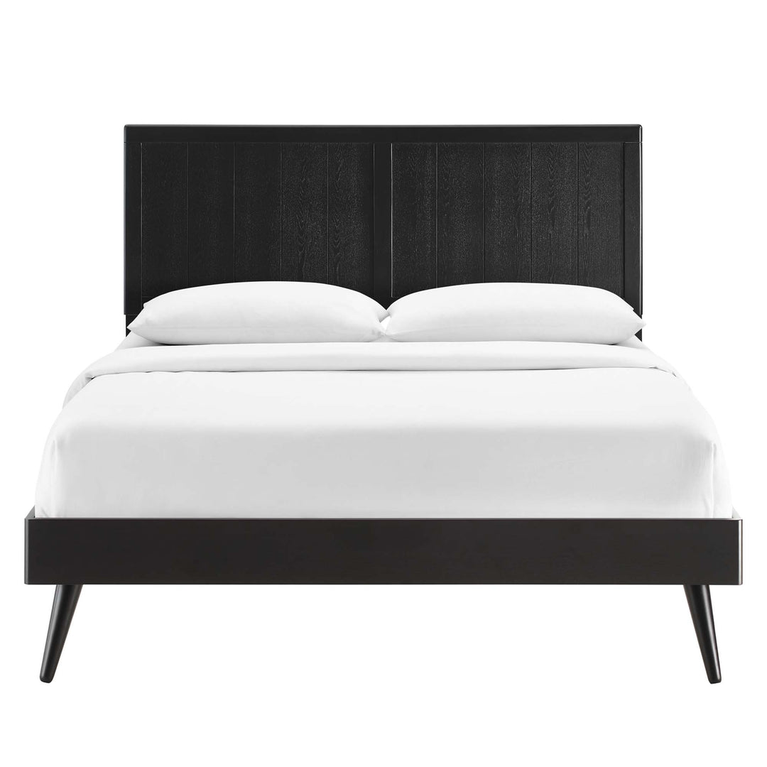 Alden Walnut Full Platform Bed With Splayed Legs