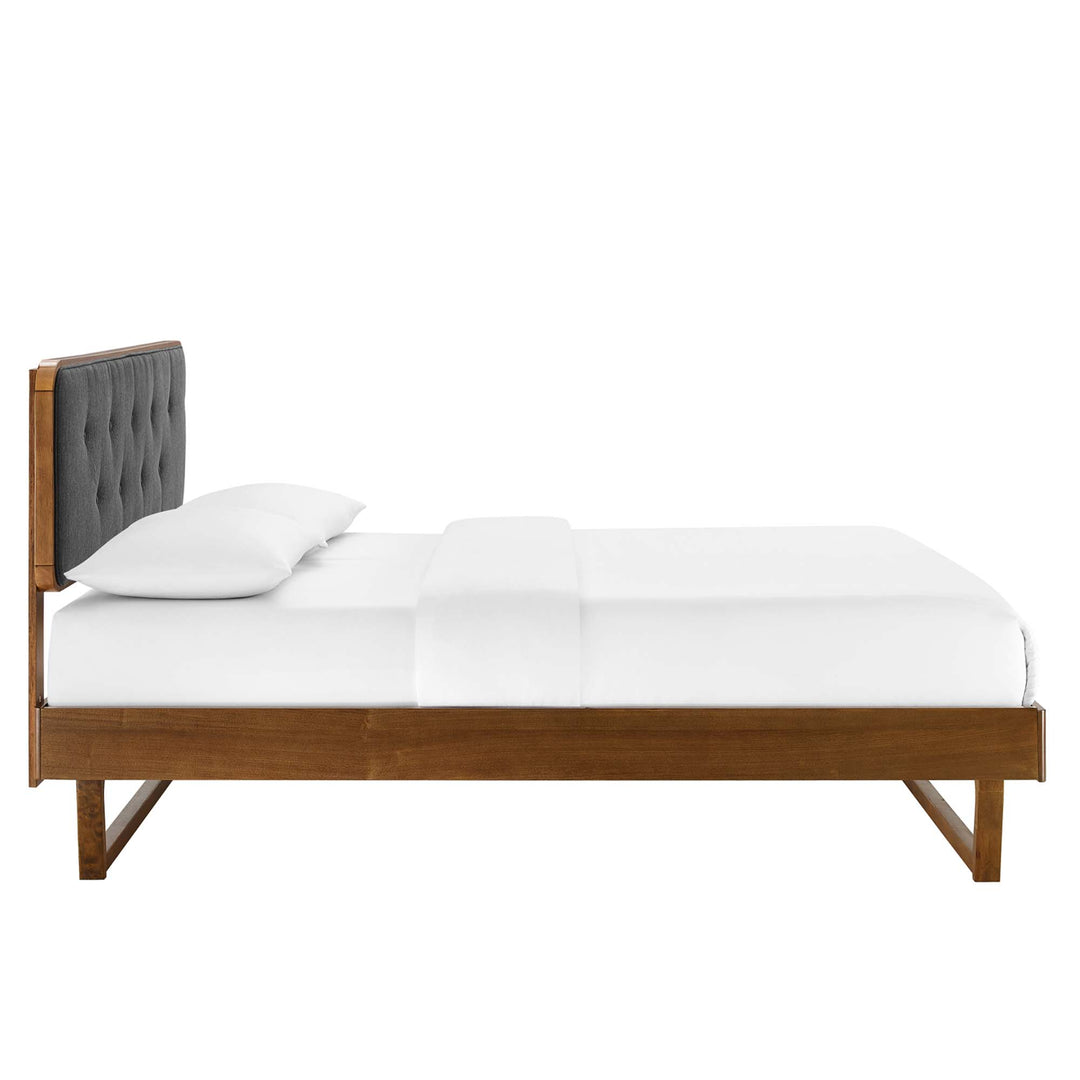 Bailey Walnut King Platform Bed With Angular Frame