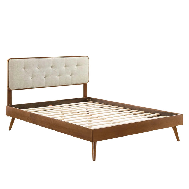 Berni Wood Platform Bed With Angular Frame - Full