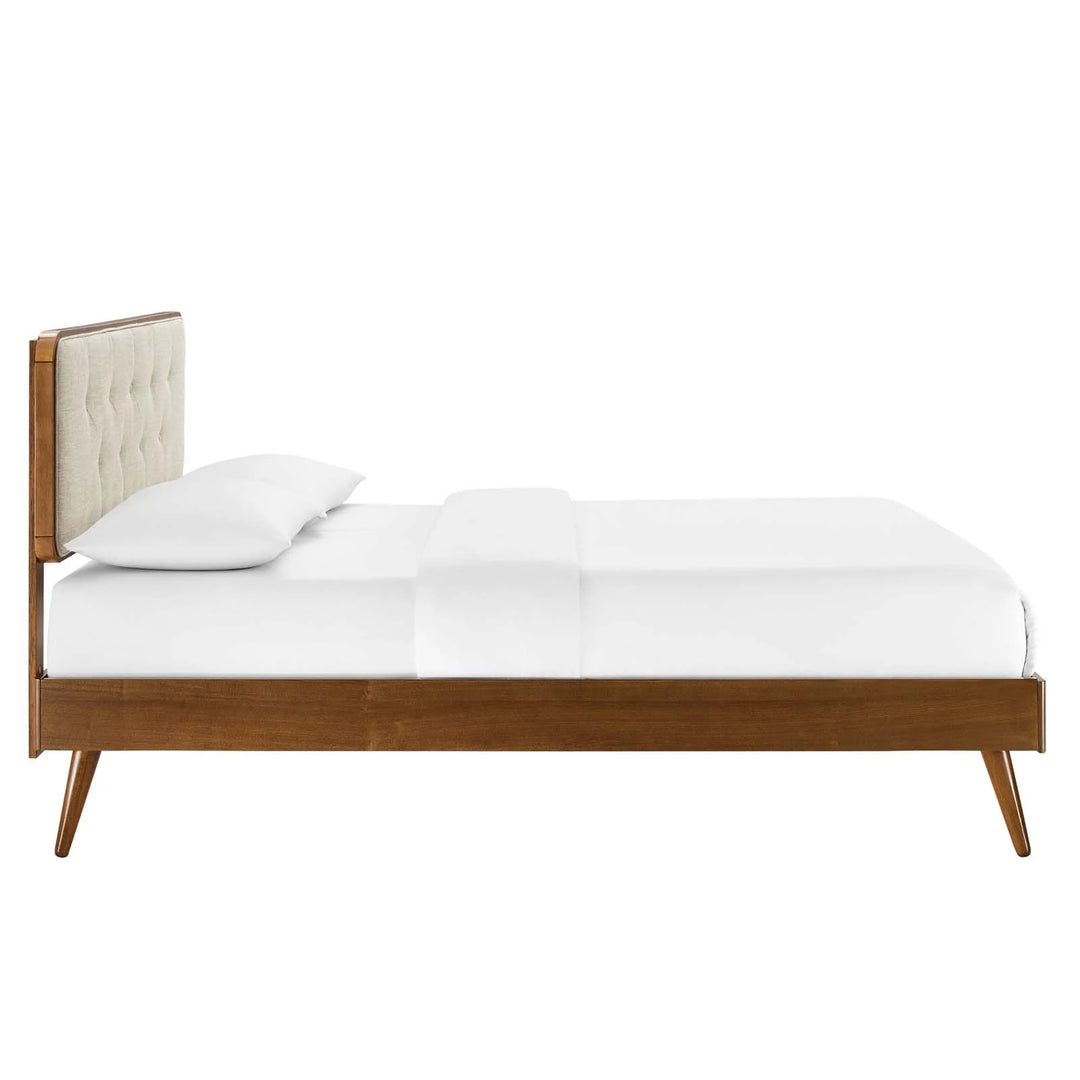 Berni Wood Platform Bed With Angular Frame - Full