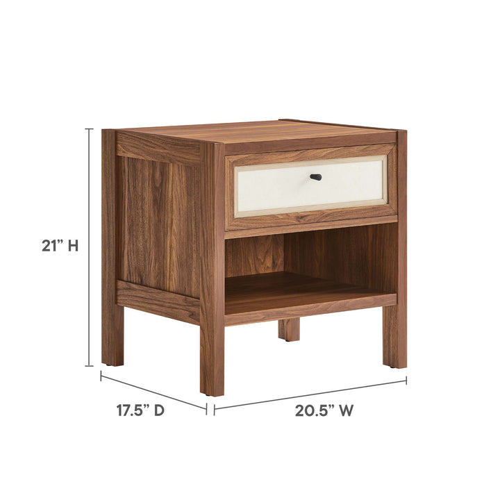 Catania Walnut Wood Nightstand