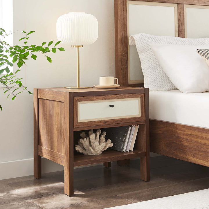 Catania Walnut Wood Nightstand