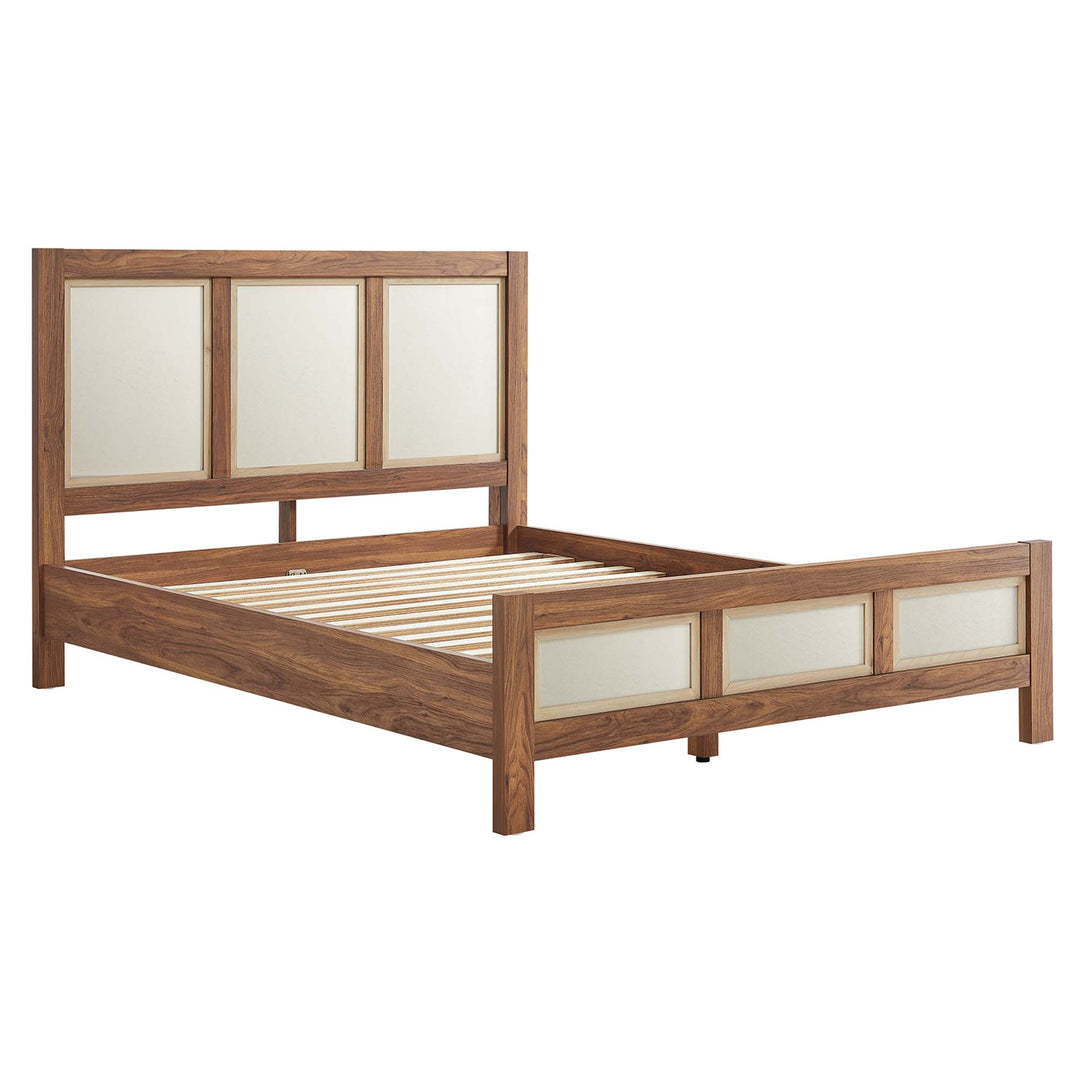 Cedar Walnut Grain Queen Platform Bed