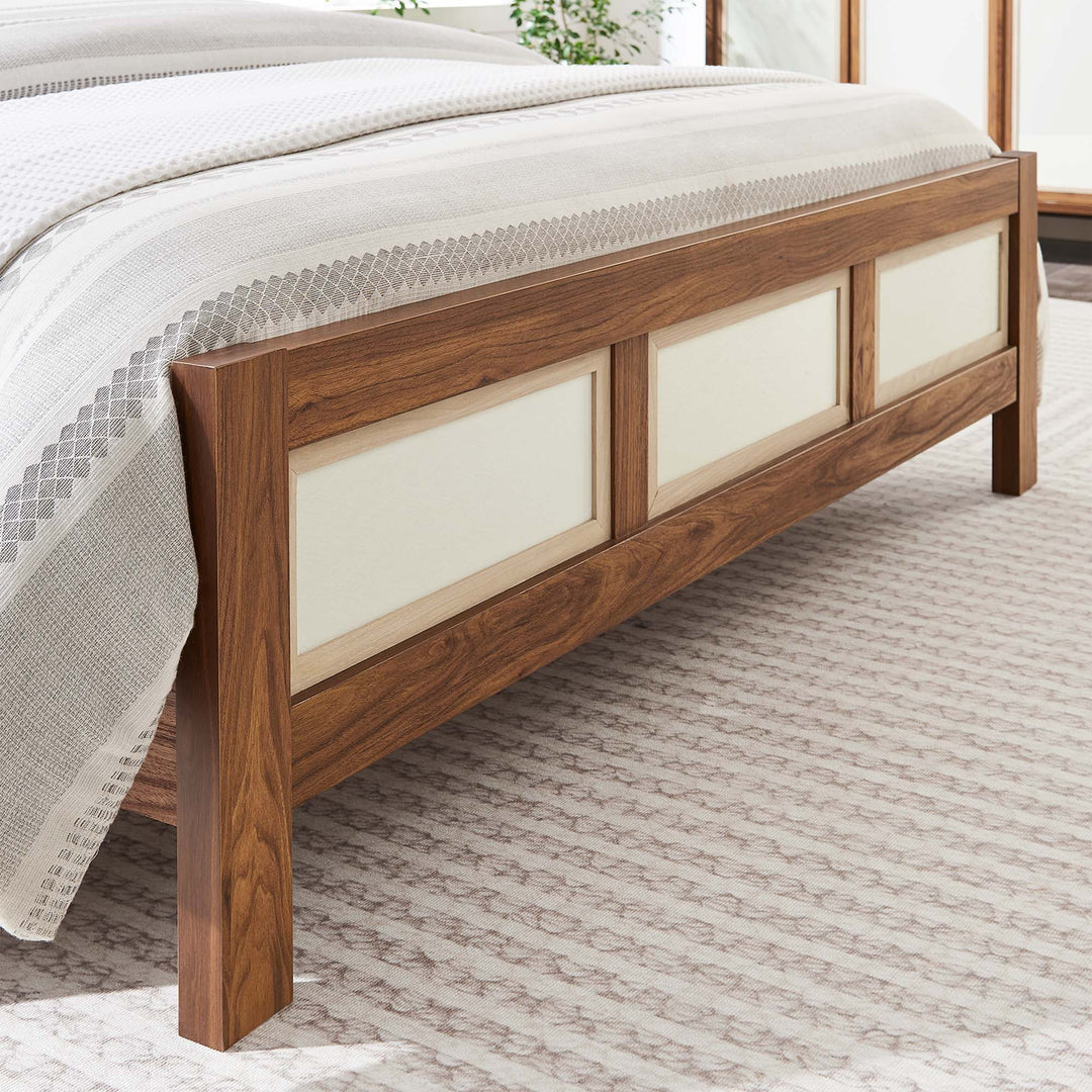 Cedar Walnut Grain Queen Platform Bed