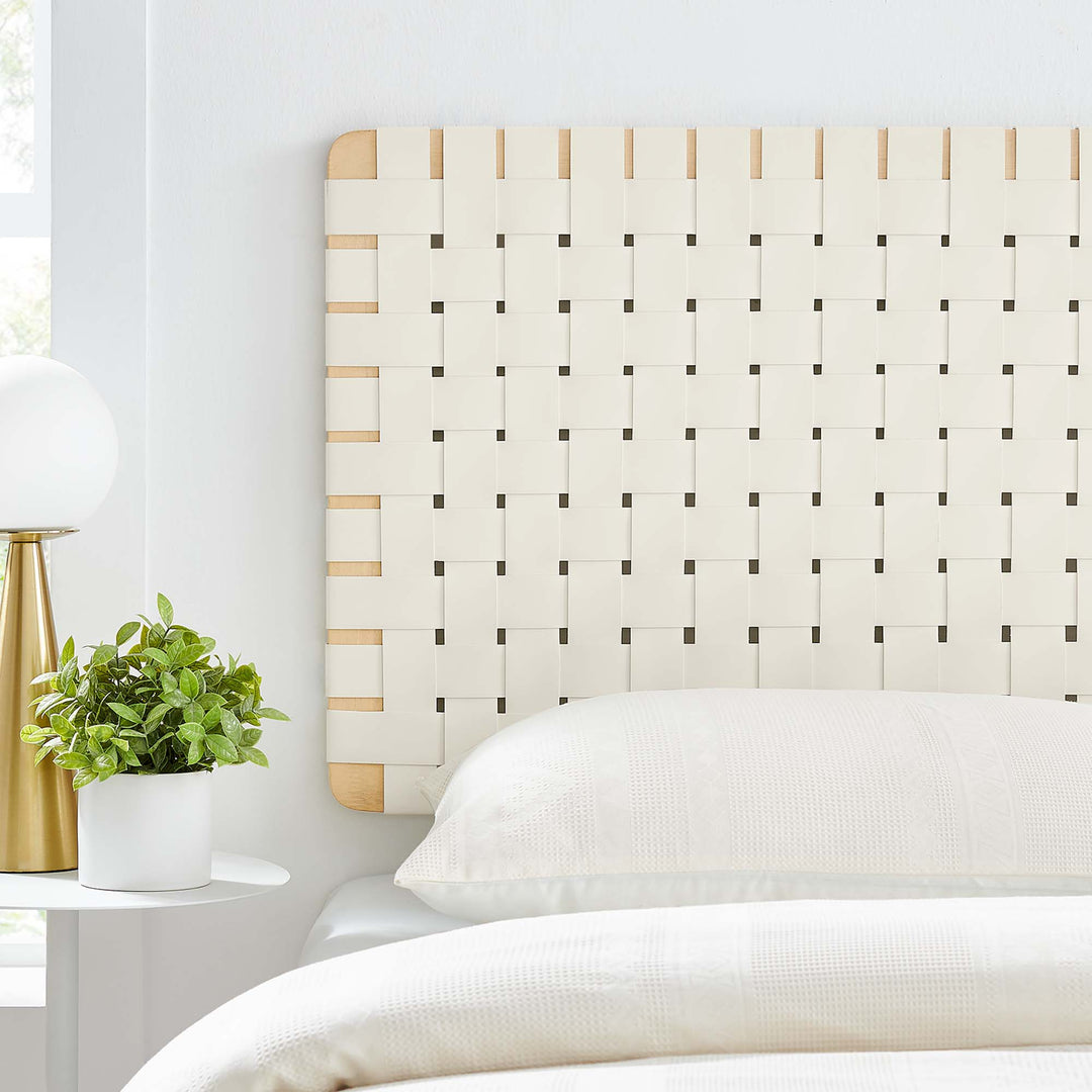 Sorrento Woven Wall-Mount Vegan Leather Twin Headboard