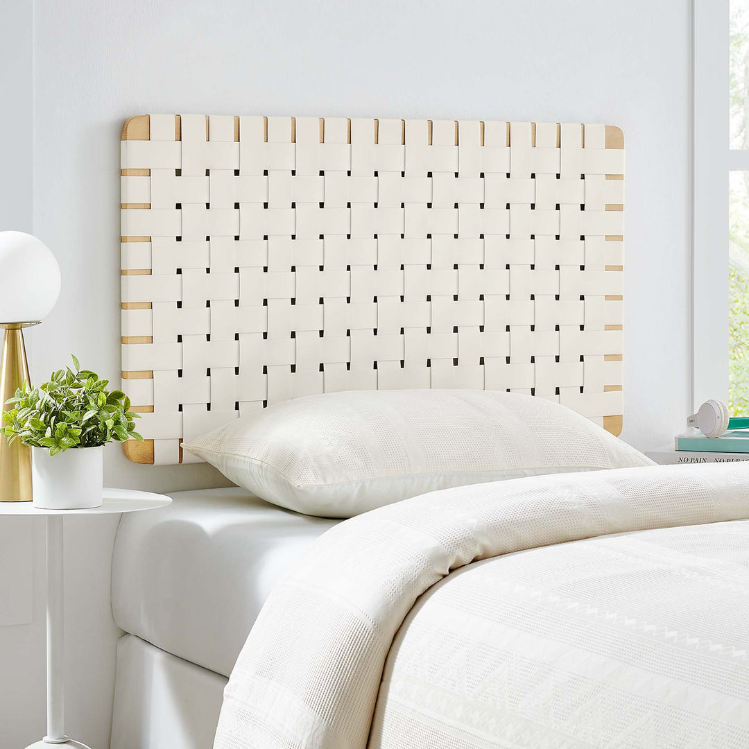 Sorrento Woven Wall-Mount Vegan Leather Twin Headboard