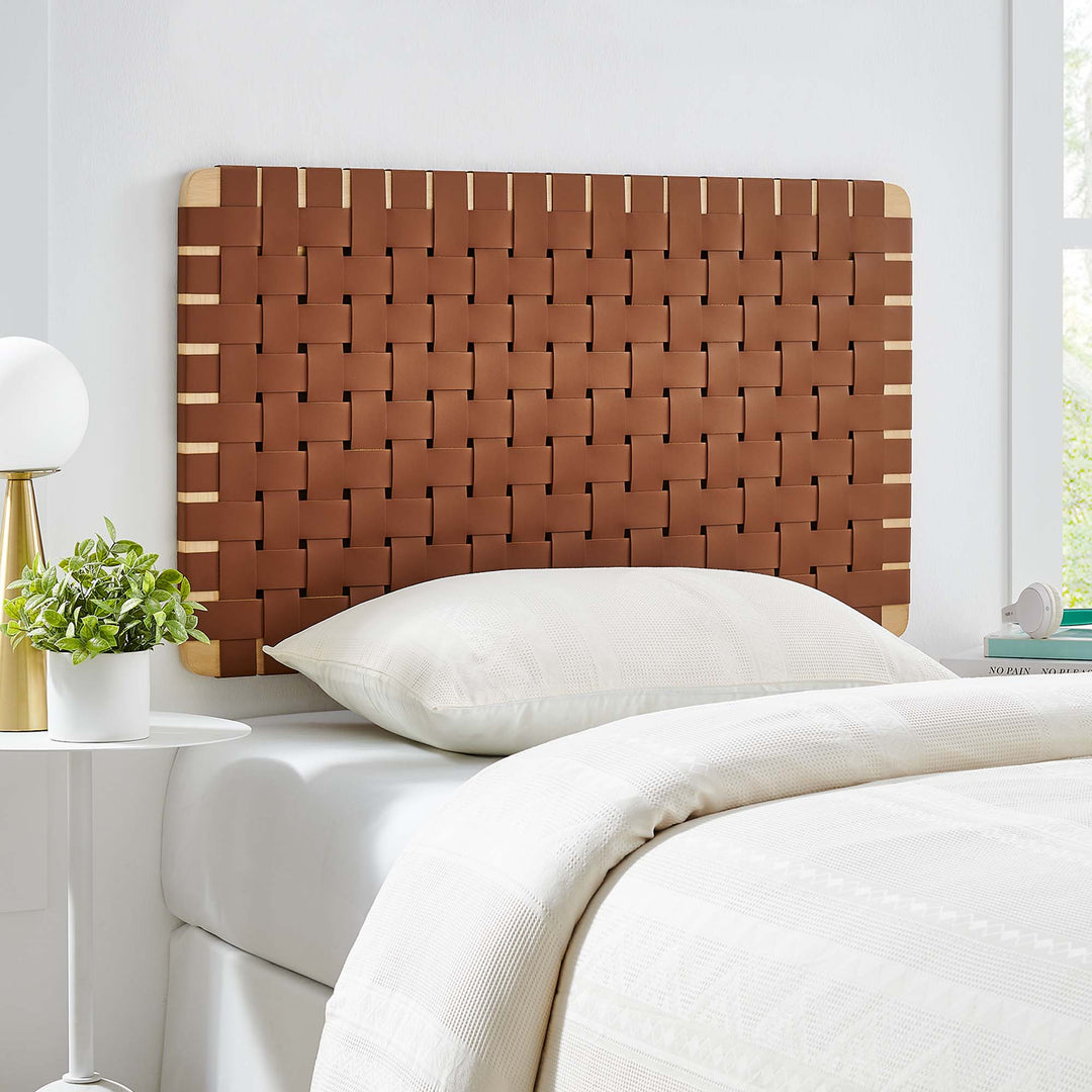 Sorrento Woven Wall-Mount Vegan Leather Twin Headboard